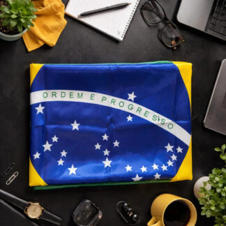 Bandeira Do Brasil Cetim 1,50×0,90cm Copa Dupla Face Brasil Brasil
