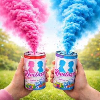 Maquina De Fumaça Chá Revelação Lata Cores Azul E Rosa Azul
