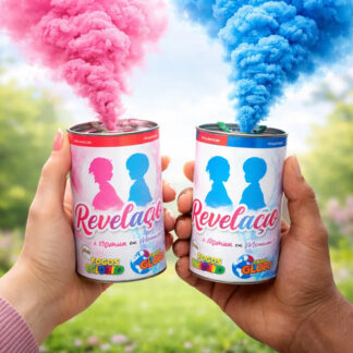 Maquina De Fumaça Chá Revelação Lata Cores Azul E Rosa Rosa