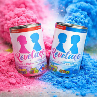 Maquina De Fumaça Chá Revelação Lata Cores Azul E Rosa Verde