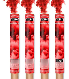 Kit 4 Bastões de Fumaça Colorida 20 mm Vermelho
