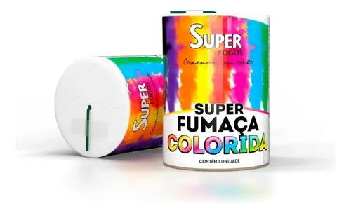 01 Lata Grande 75 Mm Fumaça Colorida Futebol Festa Dj Foto Branco