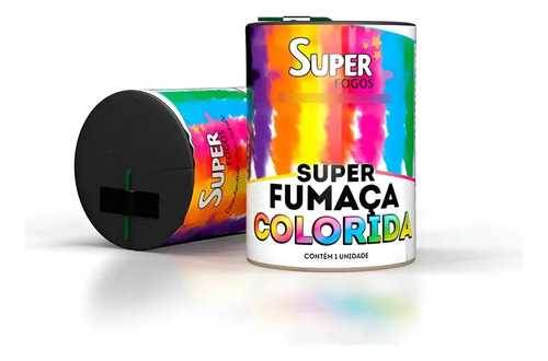 01 Lata Grande 75 Mm Fumaça Colorida Futebol Festa Dj Foto Preto