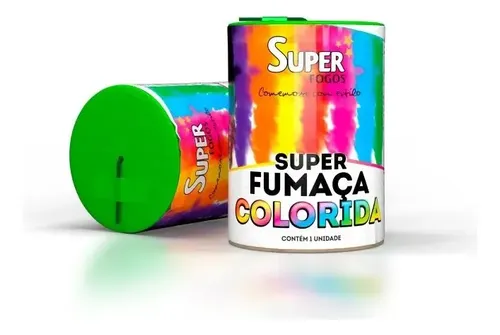01 Lata Grande 75 Mm Fumaça Colorida Futebol Festa Dj Foto Verde