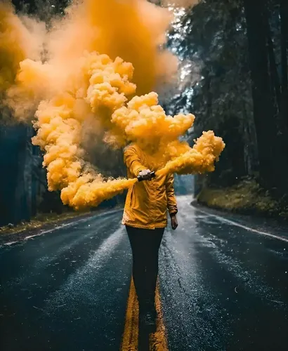 Bastão Fumaça Colorida 20mm Diversas Cores Cor Verde Laranja