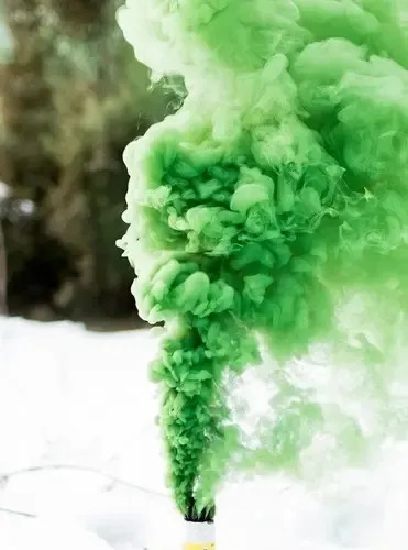 Bastão Fumaça Colorida 20mm Preto Para Festas E Eventos Verde