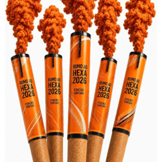 Fumaça Colorida Bastão 20mm Kit 5 Unidades Para Jogo De Fute Laranja