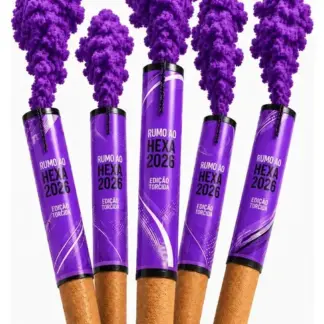 Fumaça Colorida Bastão 20mm Kit 5 Unidades Para Jogo De Fute Roxo