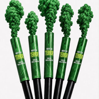Kit 5 Unidades Bastão De Fumaça Colorida Halloween Decoração Verde
