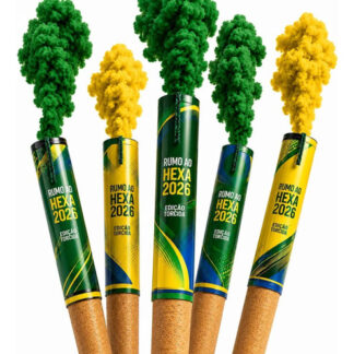 Kit 5 Unidades Fumaça Colorida Bastão 20mm Futebol Jogo Gol Copa Do Brasil