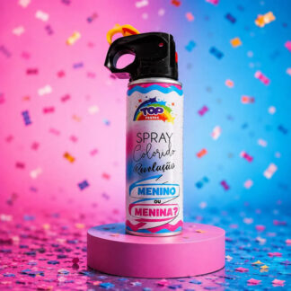 Kit Chá Revelação Bebê Gravidez Extintor Jato Spray Fumaça Rosa