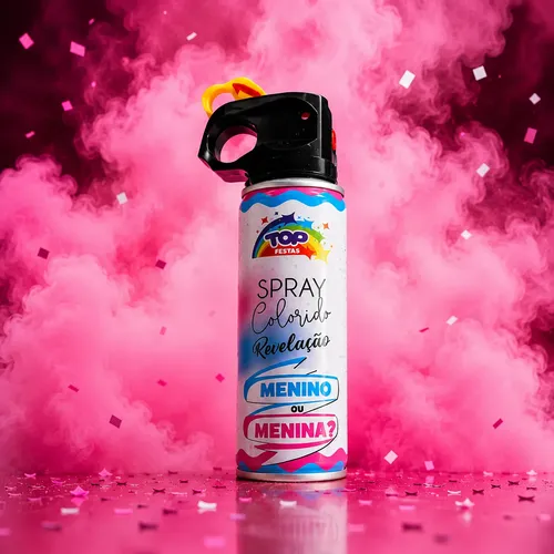 Spray Pó Chá Revelação Festas Comemoração Azul Rosa 120gr Rosa