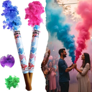 Tubo Super Fogos Fumaça Azul Verde Rosa Lilás Chá Revelação Fumaça Rosa